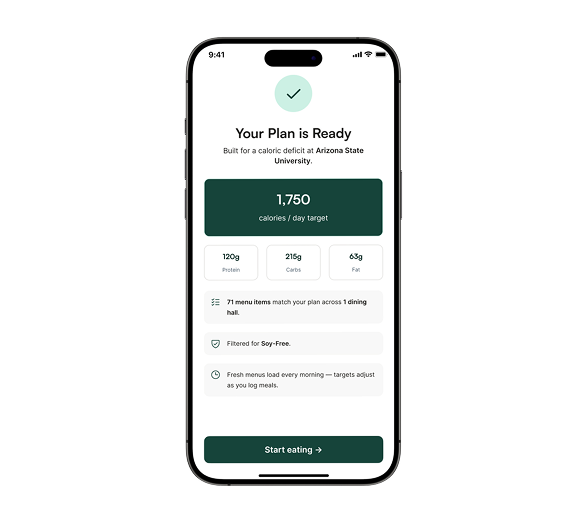 Your plan is ready screen